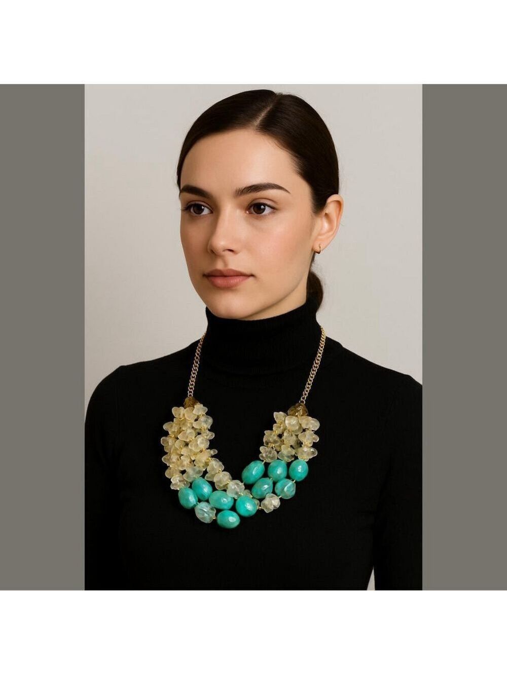 Turquoise Beaded Three Layer Necklace
